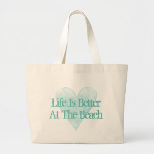 Das Leben ist besser am Strand Jumbo-Canvas-Tasche Jumbo Stoffbeutel