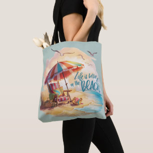 Das Leben ist besser am Strand Küstenästhetik Tasche