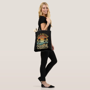 Das Leben ist besser am Strand Retro Sommerferien Tasche