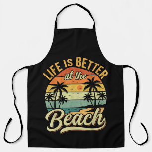 Das Leben ist besser am Strand Retro Sommerurlaub Schürze