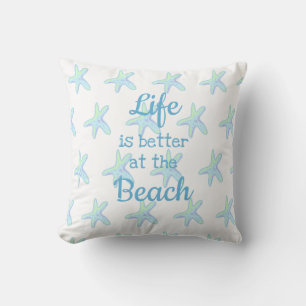 Das Leben ist besser am Strand Seestern Wurfkissen Kissen
