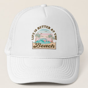 Das Leben ist besser am Strand Sommer Tropical Truckerkappe