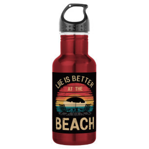 Das Leben ist besser am Strand Sommerferien Stimmu Edelstahlflasche