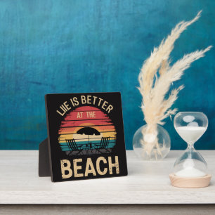 Das Leben ist besser am Strand Sommerferien Stimmu Fotoplatte