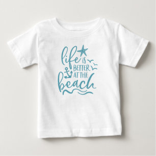 Das Leben ist besser am Strand Wellen Anker Baby T-shirt