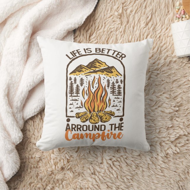 Das Leben ist besser auf Campfeuerreise Kissen (Decke)
