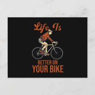 Das Leben ist besser auf deinem Fahrrad Radfahren  Postkarte