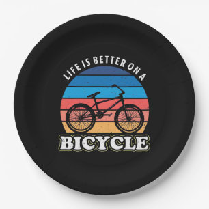 Das Leben ist besser auf dem Fahrrad Pappteller