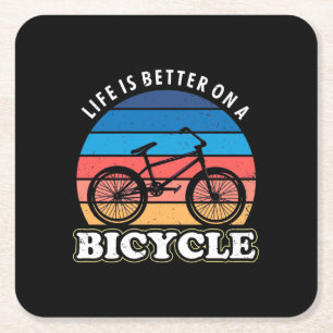 Das Leben ist besser auf dem Fahrrad Rechteckiger Pappuntersetzer