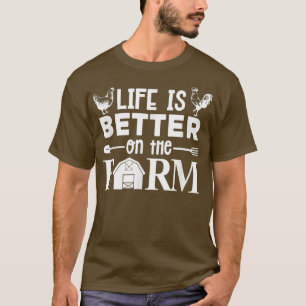 DAS LEBEN IST BESSER AUF DEM FARM Funny Chicken Ba T-Shirt