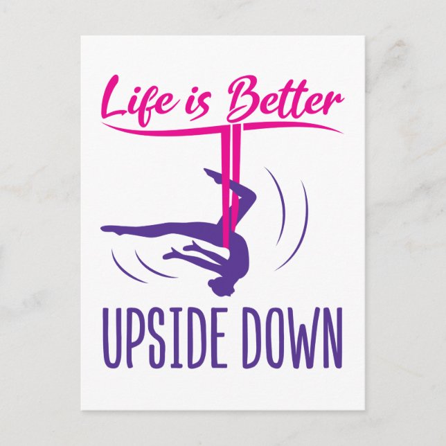 Das Leben ist besser auf dem Luftweg Yoga Postkarte (Vorderseite)