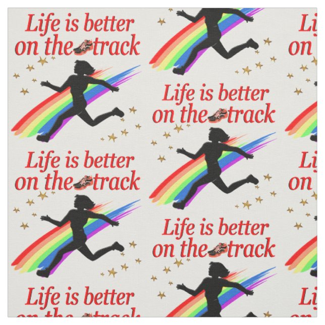 DAS LEBEN IST BESSER AUF DEM TRACK-RUNNER-DESIGN STOFF (Muster)