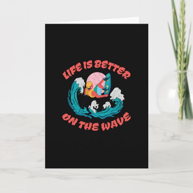 Das Leben ist besser auf dem Wave Wakeboarding Karte (Vorderseite)