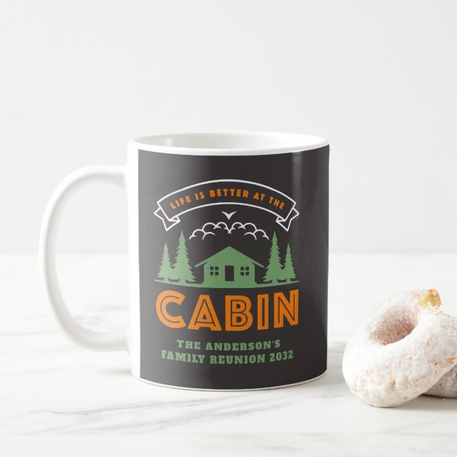 Das Leben ist besser auf der Wiedersehen der Kabin Kaffeetasse (Mit Donut)