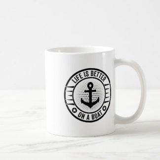Das Leben ist besser auf einem Boot Kapitän Boater Kaffeetasse