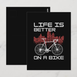 Das Leben ist besser auf einem Fahrrad Postkarte