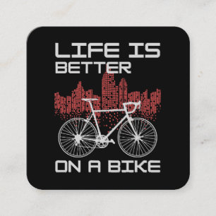 Das Leben ist besser auf einem Fahrrad Quadratische Visitenkarte