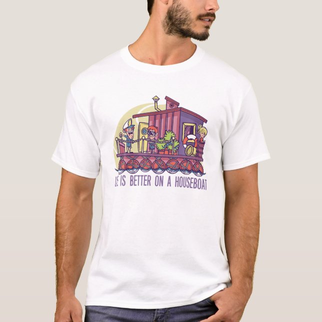 Das Leben ist besser auf einem Houseboat-Funny Hou T-Shirt (Vorderseite)