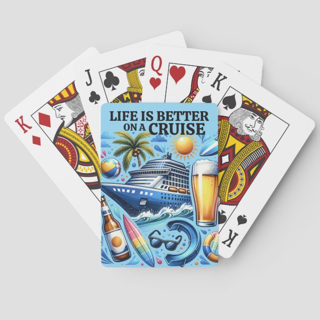 Das Leben ist besser auf einem Kreuzfahrtschiff Spielkarten (Rückseite)