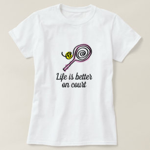 Das Leben ist besser auf Platz niedlichen pinkfarb T-Shirt