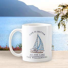 Das Leben ist besser bei der Blue Sailboat Family  Kaffeetasse
