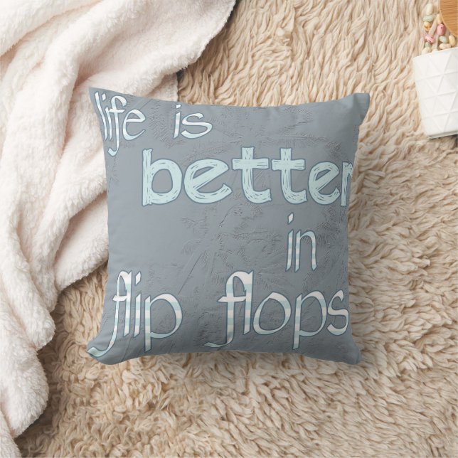 Das Leben ist besser bei Flip Flops Pillow Kissen (Decke)