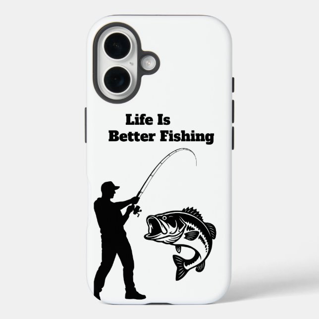 Das Leben ist besser beim Fischen iPhone 16 Hülle (Rückseite)