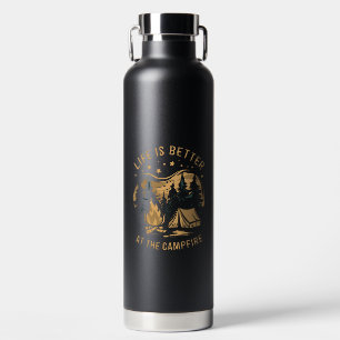 Das Leben ist besser beim Lagerfeuer Camper Campin Trinkflasche