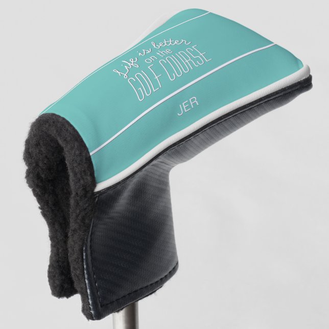 Das Leben ist besser Golf Zitat Aquamarin Schutzbr Golf Headcover (3/4 Vorderseite)