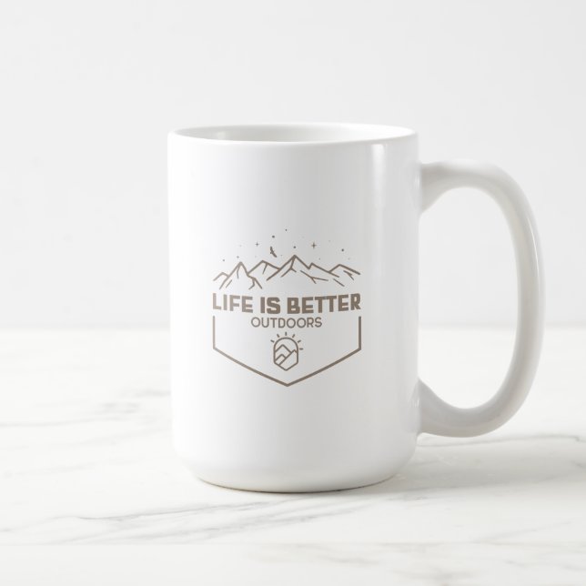 Das Leben ist besser im Freien Kaffee-Tasse Kaffeetasse (Rechts)
