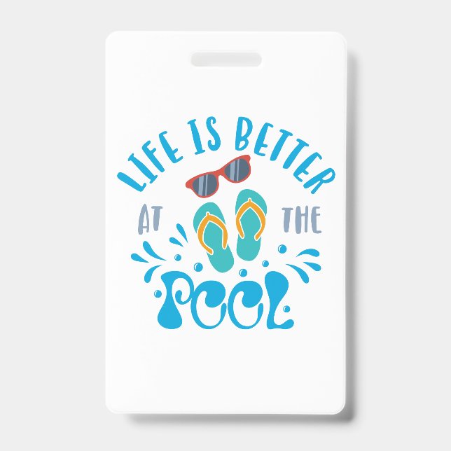 Das Leben ist besser im Pool schönes Sommerdesign Ausweis (Front)