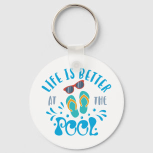 Das Leben ist besser im Pool schönes Sommerdesign Schlüsselanhänger
