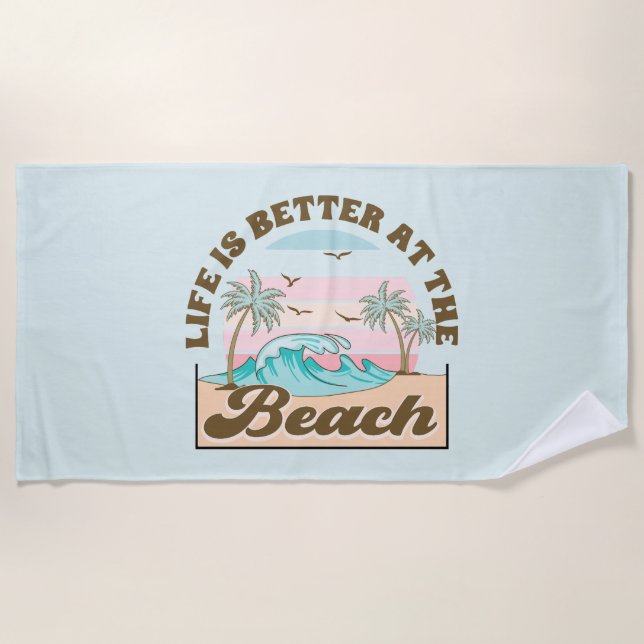 Das Leben ist besser im Sommer tropischen Strand Strandtuch (Vorderseite)