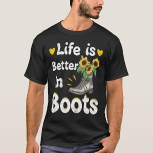 Das Leben ist besser in Boots Country Cowgirl Mädc T-Shirt