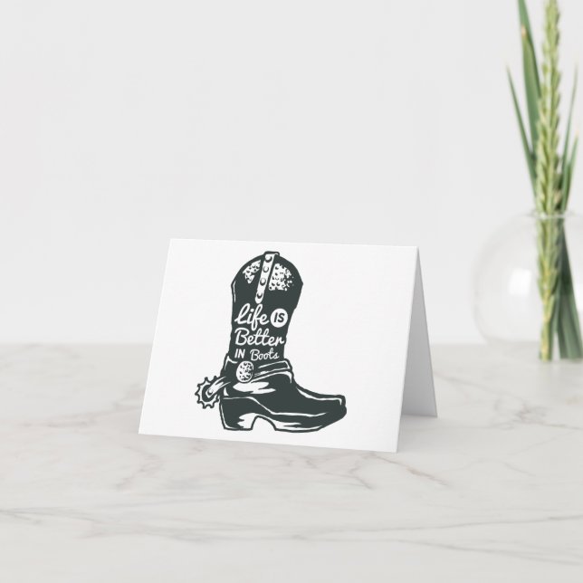 Das Leben ist besser in Boots, Cowboy Boots PERSON Karte (Vorderseite)