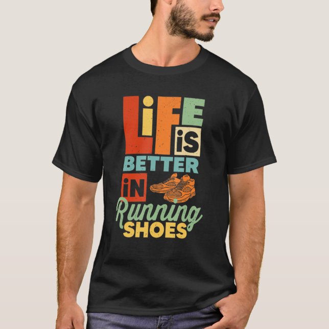 Das Leben ist besser in den Showschuhen lustige Ru T-Shirt (Vorderseite)