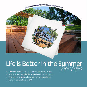 Das Leben ist besser in der Sommerzeitung Napkin Serviette
