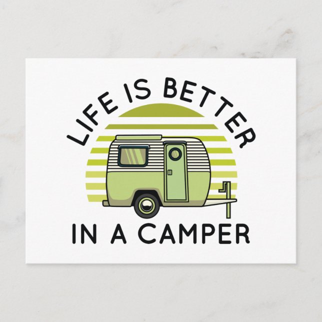 Das Leben ist besser in einem Campingplatz Postkarte (Vorderseite)