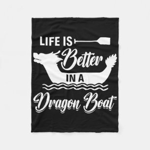 Das Leben ist besser in einem Drachenboot - Drache Fleecedecke