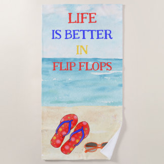 Das Leben ist besser in Flip Flops Beach Handtuch