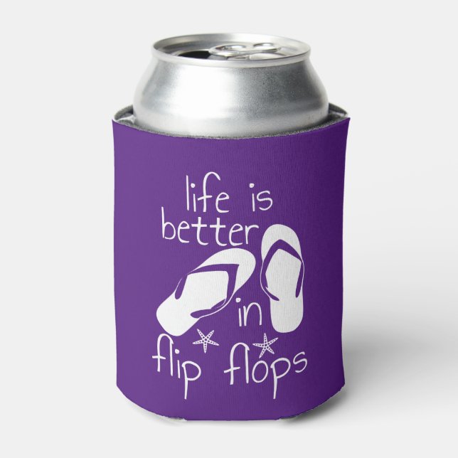 Das Leben ist besser in Flip Flops Dosenkühler (Kanne Vorderseite)