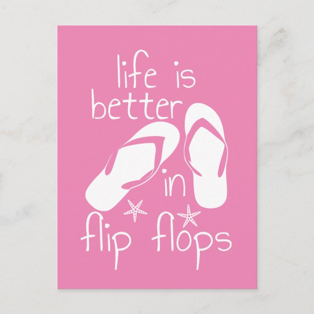 Das Leben ist besser in Flip Flops Einladungspostkarte (Vorderseite)