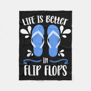 Das Leben ist besser in Flip Flops lustigen tropis Fleecedecke