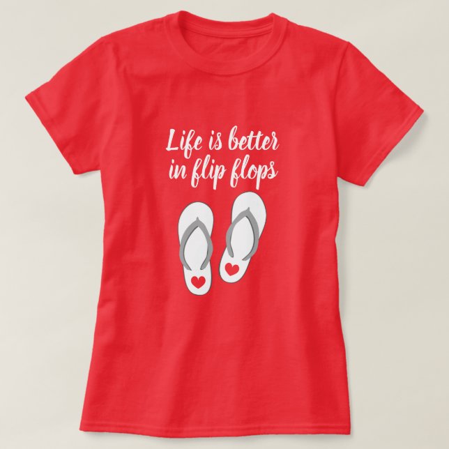 Das Leben ist besser in Flip Flops niedlicher Somm T-Shirt (Design vorne)