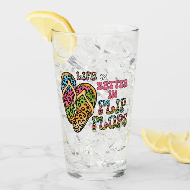 Das Leben ist besser in Flip Flops - Sommerwochen Glas (Vorderseite Ice)