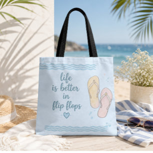 Das Leben ist besser in Flip Flops Strandtasche Tasche