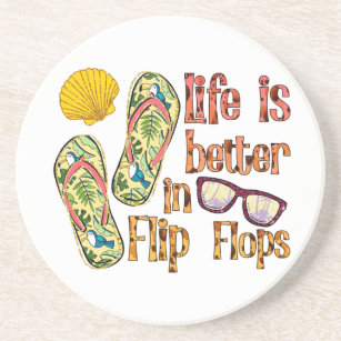 Das Leben ist besser in Flip Flops   Summer Vibes Getränkeuntersetzer