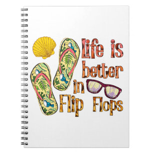 Das Leben ist besser in Flip Flops   Summer Vibes Notizblock