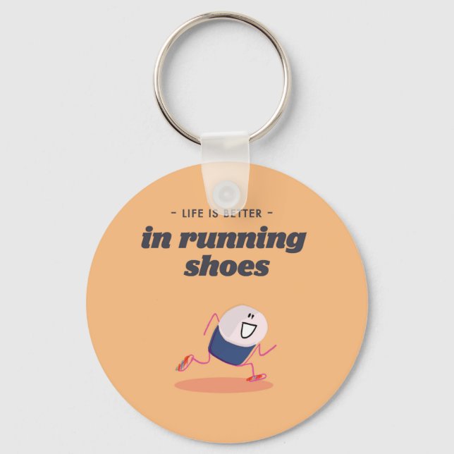 Das Leben ist besser in Laufschuhen Schlüsselanhänger (Vorderseite)