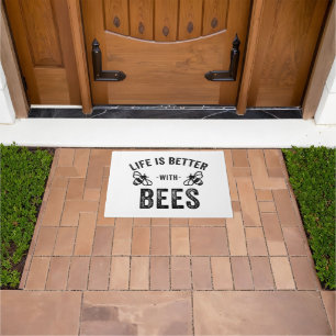 Das Leben ist besser mit Bienen coole Honigbiene T Fußmatte